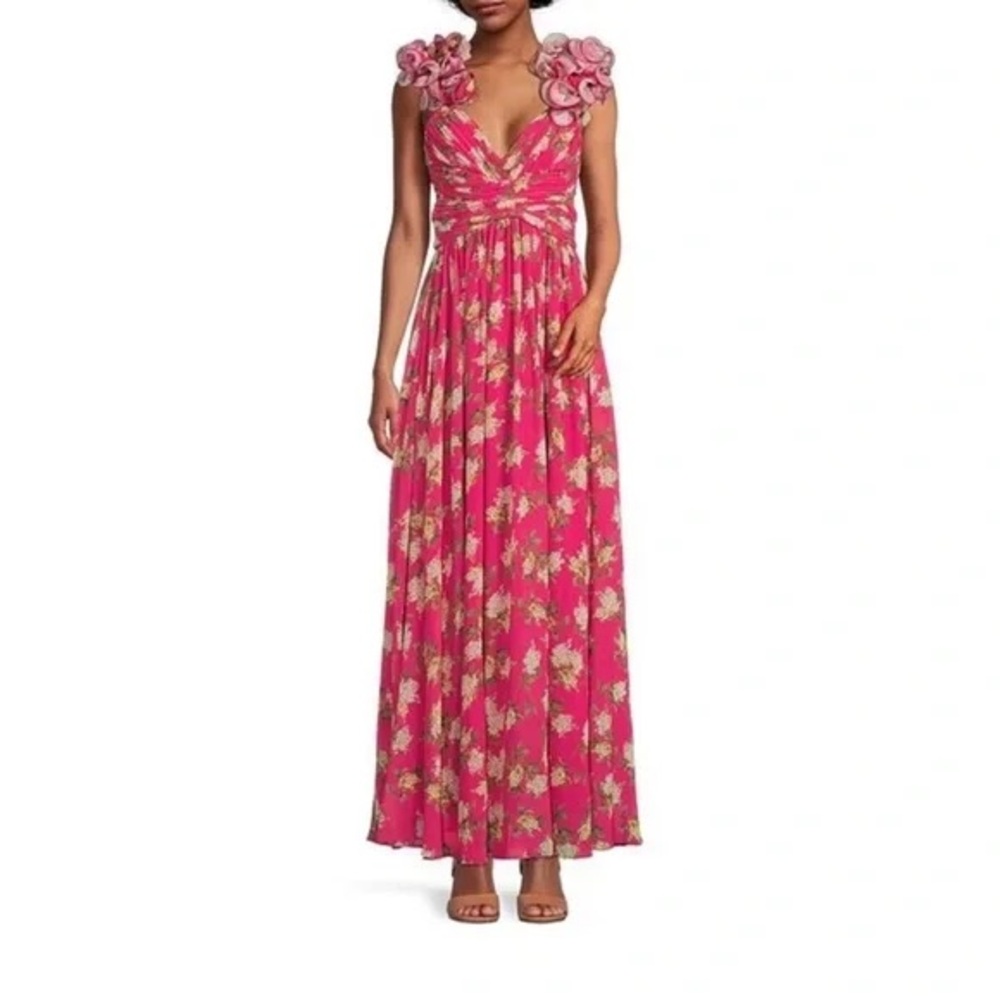 ANTONIO MELANI Pink Floral Maxi Dress